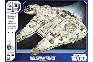 4D Build - Star Wars Millennium Falcon – szczegółowy zestaw modelarski 3D z wysokiej jakości kartonu, 223 części, dla fanów Star Wars od 12 lat