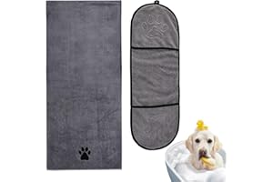 RNXSIB 2 Stück Hundehandtuch, Großer Hunde Handtuch, Extra Saugfähig, Schnelltrocknend, Weich, Extra Groß, Sehr Weich und Langlebig, Geeignet für Alle Hunde- und Katzengrößen