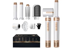 ‎UKLISS UKLISS Airstyler Pro, 7 in 1 Haartrockner & Hair Styler Set mit Auto-Wrap-Lockenstab, Rundbürstenföhn, Air-straightener, Airbrush Multistyler, Frizz-Reduzierung, Keine extreme Hitze