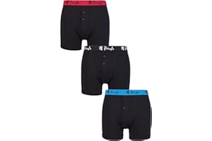 PRINGLE OF SCOTLAND Pringle Men’s 95% Cotton Button Boxer Shorts, Plain Button-Up Boxers in Assorted Colours, Flat Seams for Comfort, Soft and Breathable, Elasticated Waistband, Multipack of 3