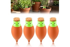 LemonRoad 4 Pcs Ollas Plant Watering Globes Self-Watering Planter Insert Terracotta Watering Spike Pot Clay Planter Irrigation Device for Outdoor Indoor with 2 Week Easy to Refill Plant Lover Gift