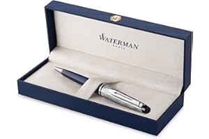 Waterman Expert penna a sfera | Laccatura blu e metallo | Cappuccio cesellato | Inchiostro blu | Confezione regalo