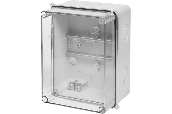 ELEKTRO-PLAST ytmonterad kopplingsbox IP55 fördelningsbox 158 x 118 x 97 cm, transparent hölje TH35