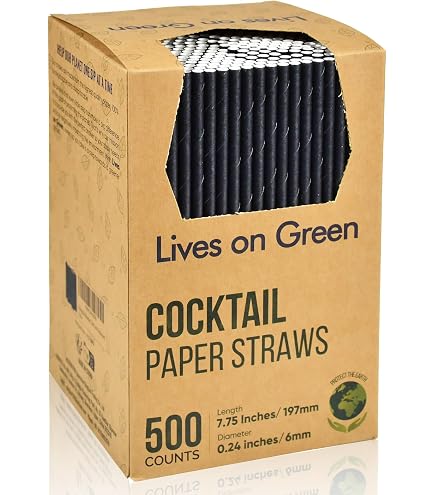 100 Pailles Noires En Cellulose De Bois ChefPac - 21 Cm, Résistent Jusqu'à 40°C, écologiques Pour Cocktails Et Bars