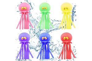 CRAGMUT 6 Stück Oktopus Wasserbälle Spielzeug, Octo Buddies Wassertiere mit Wasserbombe Wasser Spielzeug Kinder Outdoor Effekt Geeignet für Schwimmbäder, Swimmingpools, Badewannen