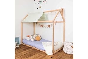 Sweet Home from Wood Montessori house bed, Toddler floor bed, Montessori bed for kids, Montessori floor bed, Children's bed frame (140x70cm)