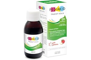 PEDIAKID - Complément Alimentaire Naturel Transit Doux - Formule Exclusive au Sirop d'Agave - Contribue à Réguler - Arôme de Pomme - Flacon de 125 ml