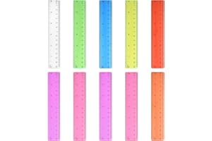 RIEOANY Regla 15 cm Reglas Regla de Calculo Juego de Reglas PequeñAs de PláStico Transparente de Color de Colores Aleatorios Para Estudiantes(Transparente, Rosa, Morado, Verde, Azul, Naranja, Rojo)