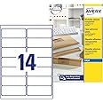 Avery J8563-25 Self-Adhesive Clear Address/Mailing Labels, 14 Labels Per A4 Sheet -Transparent