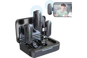 Technaxx Dual Wireless Mini-mikrofonSet TX-301 – 2 trådlösa slips-mikrofoner med intelligent brusreducering, USB-C-mottagare