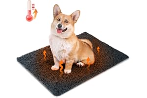 Nobleza Manta Autocalefactora para Perros y Gatos, Alfombra Térmica, Manta Térmica Lavable Antideslizante para Perros, Alfombrilla Autocalentable Esponjosa Cálida, Negra, 70x50cm