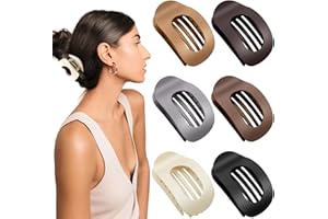 AWUMBUK Haarklammer Groß, 6er Set Flache Haarspangen Damen Mode Haarklammern Damen Rutschfest Flat Hairs Claw Clip Französische Entenschnabel Haarspange für Dickes oder Dünnes Haar, für Alltag, Sport