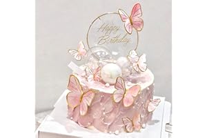 YIMXUAN 21 Stück Schmetterlinge Torten Deko, Tortendeko Schmetterling, 3D Dreidimensional Schmetterlinge Deko Torte, Tortendeko Geburtstag Schmetterling Cupcake Topper (1*Rosa & Lila)