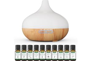 WILITHGHE Aroma Diffuser Set für ätherische Öle 500ml Fernbedienung 14 LED Farben 4 Timer Einstellungen Raumduft Ideal für Entspannung, Wellness & Aromatherapie