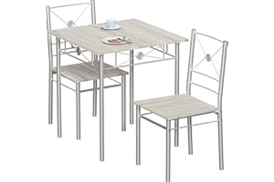 Vida Designs Roslyn - Set di tavolo da pranzo e sedie, set di mobili moderni e contemporanei per la colazione (rovere, 2 posti)