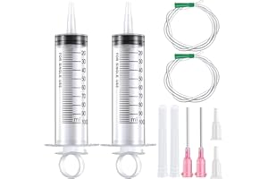 UPUPGO Spritzen mit Schlauch, 100ml Spritze mit 20G Nadel Stumpfe Einwegspritzen Kolostrum Spritzen Wiederverwendbare Kunststoffspritzen für Labor, Garten und Industrie