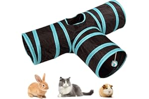 RongQiLBB Tunnel Per Gatti, Tunnel Tubo Animali 2 Vie / 3 Vie Pieghevole Tunnels Toy Conigli e Cani Per Uso Interni ed Esterni, Cuccioli, Gatti, Conigli Giocattolo (3 Voies)