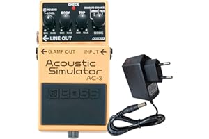 Boss AC-3 - Simulador acústico para guitarra eléctrica (incluye fuente de alimentación keepdrum de 9 V)