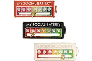 Zernblend Ma broche hebdomadaire de batterie sociale : 3 broches d'humeur sociale, 7 jours d'énergie sociale, épingles amusantes et créatives, multicolore, L