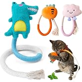 winbarry Cat Toys, Cat Rope Toy, Cat Teething Toy, Interactive Cat Toy, Cat Toys for Cleaning Teeth and Release Stress