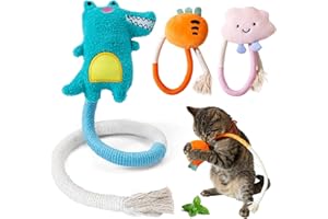 Juguetes Gatos, Juguete Cuerda Gato, Juguete De Dentición para Gatos, Juguete Interactivo para Gatos, Juguetes Gato para Limpiar Los Dientes y Liberar El Estrés