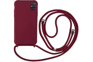 MEVIS MEIVS Funda Compatible con Samsung Galaxy A71, Ajustable Collar Correa de Cuello CordónCarcasa de Silicona- Rojo