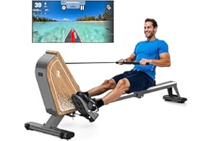 VOWVIT Máquina de remo para casa OR3, dispositivo de remo magnético con monitor Bluetooth, 16 niveles de resistencia, remo compacto con capacidad de peso de 150 kg, almacenamiento vertical, 2 años de