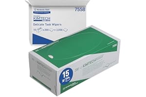 Kimtech Science Delicate Task Wipers 7558 - 2 Ply Wipes - 15 Cartons x 200 White Wipers (3,000 total)