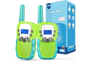 Bakoherp Walkie Talkies für Kinder, Walkie Talkie für 3-12 Jahre alte Kinder, 8 Kanäle Kinder Funkgerät mit LED Taschenlampe, LCD Bildschirm und VOX Funktion für Abenteuer, Camping, Wandern Grün