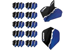 RUTHLESS Dart Flights | Premium 100 Micron Standard Number 2 Shape Rip Torn Design, Red, White, Blue, Black, Multiple Pack Sizes