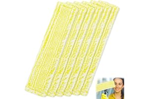 Druuzyl 6 Ersatz-Pads für Kärcher Fenstersauger WV2 WV5 WV6 Plus Premium – Mikrofaser Wischbezüge– Originalkompatibles Fensterreiniger-Zubehör