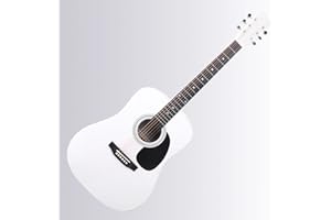 Classic Cantabile WS-10WH Westerngitarre (Dreadnought, Western akustik, Stahlsaiten, Anfänger & Fortgeschrittene) weiß