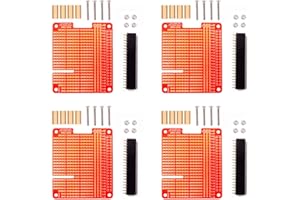 Treedix 4pcs GPIO Breakout DIY Breadboard PCB Shield Red Expansion Board Kit Compatible with Raspberry Pi 4 3 2 B+ A+