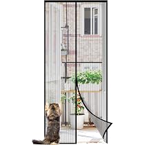 Magnet Fliegengitter Tür 150x240 Cm – Insektenschutz Ohne Bohren, Selbstklebend, Grau, Für Balkon & Terrasse