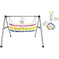 A to Z Hub Baby Cradle/ghodiyu/Swing/jhula/totitlu/uyalalu with Baby Hanging Sound Toy/Rattle Cute Toy and Cotton Cloth Hammock. (Style 1)