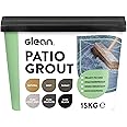 GLEAN Patio Grout | BASALT | 15kg - 20m² Coverage | Jointing Compound | Brush in Patio Grout for Paving Patios & Block Paving | Self Setting All Weather Application | Ready Mixed