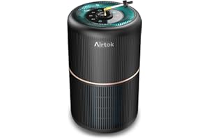 AIRTOK Purificador de Aire, Purificador de Aire Con Esponja de Fragancia, Filtro HEPA Para Alergias, Humo, Caspa De Mascotas y Olores, con Luz nocturna, temporizador, bloqueo para niños, 25dB