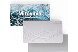 MITOYMIA Alfombra de baño de piedra – Alfombra de ducha de tierra absorbente de diatomeas, fácil de limpiar, antideslizante, de secado rápido, para encimera de cocina, bañera y piso de baño (23.7"x15.4", gris)