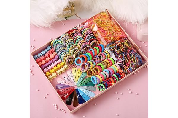 HCliptie 780 pcs Coffret Cadeau Accessoires Cheveux Bébé Petites Filles Pinces à Cheveux Noeuds Cravates Tout-Petits Barrettes Épingles à Cheveux Ensemble Tête Ornements Lumière Multicolore