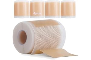 GTAGKOMMEN 4 Rolls Parche de Silicona Para Cicatriz, silicone scar sheets precortado(1.6 X 59'',1.5 M), Pegatinas impermeables reutilizables para cicatrices causadas por cesárea, cirugía, quemaduras