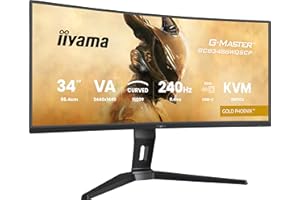 iiyama G-Master Gold Phoenix, VA courbé 1500R, 3440x1440@240Hz, 0.4ms, Adaptive Sync, 500cd, HP, DP/HDMI 2.1 VRR 2K120FPS, USB HUB, USB-C Dock (95W), Pied en réglable, KVM, PC & Console Next gen