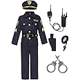 Viyorshop Cop Costume for Kids Police Officer Uniform Dress Up Set for Halloween Cosplay Party Costume (5-7 Years)