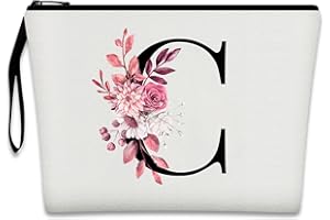 Bliceon A-Z Personalisierte Make-up-Tasche, Geburtstagsgeschenke für Frauen und Mutter, personalisierte Geschenke für Frauen, Geschenke für Freundinnen, Braut und Brautjungfern Kosmetiktasche - C