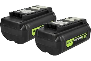 vhbw 2x batteri kompatibel med Ryobi RBV36B, RCS36, RCS36X3550HI, RHT36C5525, RBC36X26B, RBL36B, RBL36JB verktyg (4000 mAh, L