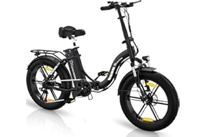 EVERCROSS EK6 Bicicletta Elettrica Adulti, Pieghevole E-Bike con Pneumatico Grasso 20"x4.0, Bici Elettrica da Montagna con 7 velocità, Batteria 48V15Ah, Motore 250W, Peso 33,2kg, Doppio ammortizzatore
