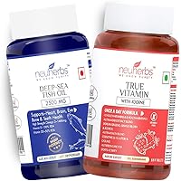 Neuherbs Daily Basic Supplements Combo (Deep Sea Omega 3 Fish Oil 2500mg 60 Soft-Gels + True-Vitamin (Essential…