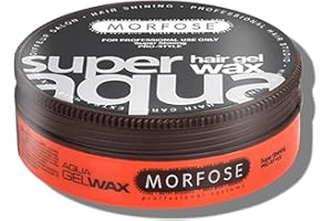Morfose Aqua Hair Gel Wax - Shine Look, Edge Control,Ultra Hold for Men & Women, Developed by Barbers - Hair Gel, Hair Wax, Hair Powder, Pomade & Clay for Styling (175 ml, Super Aqua)