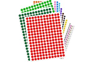 TingDongWei Etichette Adesive Bollini Colorati Rotonde, 3264 PCS Rotonda Tenuta Etichette Adesivi Multiuso Scrivibili per Calendari Ufficio Manuale (16 Colori,10mm)