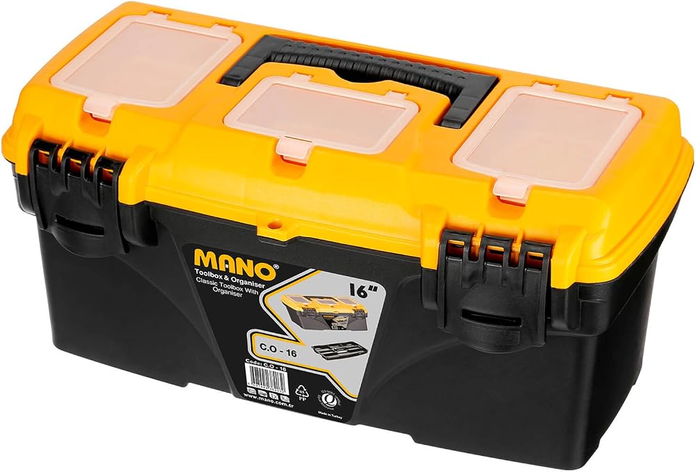 Mano Co/16 Organizerli Klasik Takım Çantası, Polipropilen, Siyah/Sarı, 16 ’’