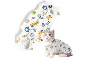 CGLRybO Katzenbody Nach Op Kastration Haustier-medizinisches chirurgisches Hemd Operationsgenesungsanzüge für Katzen (Stil:Hippo, S)